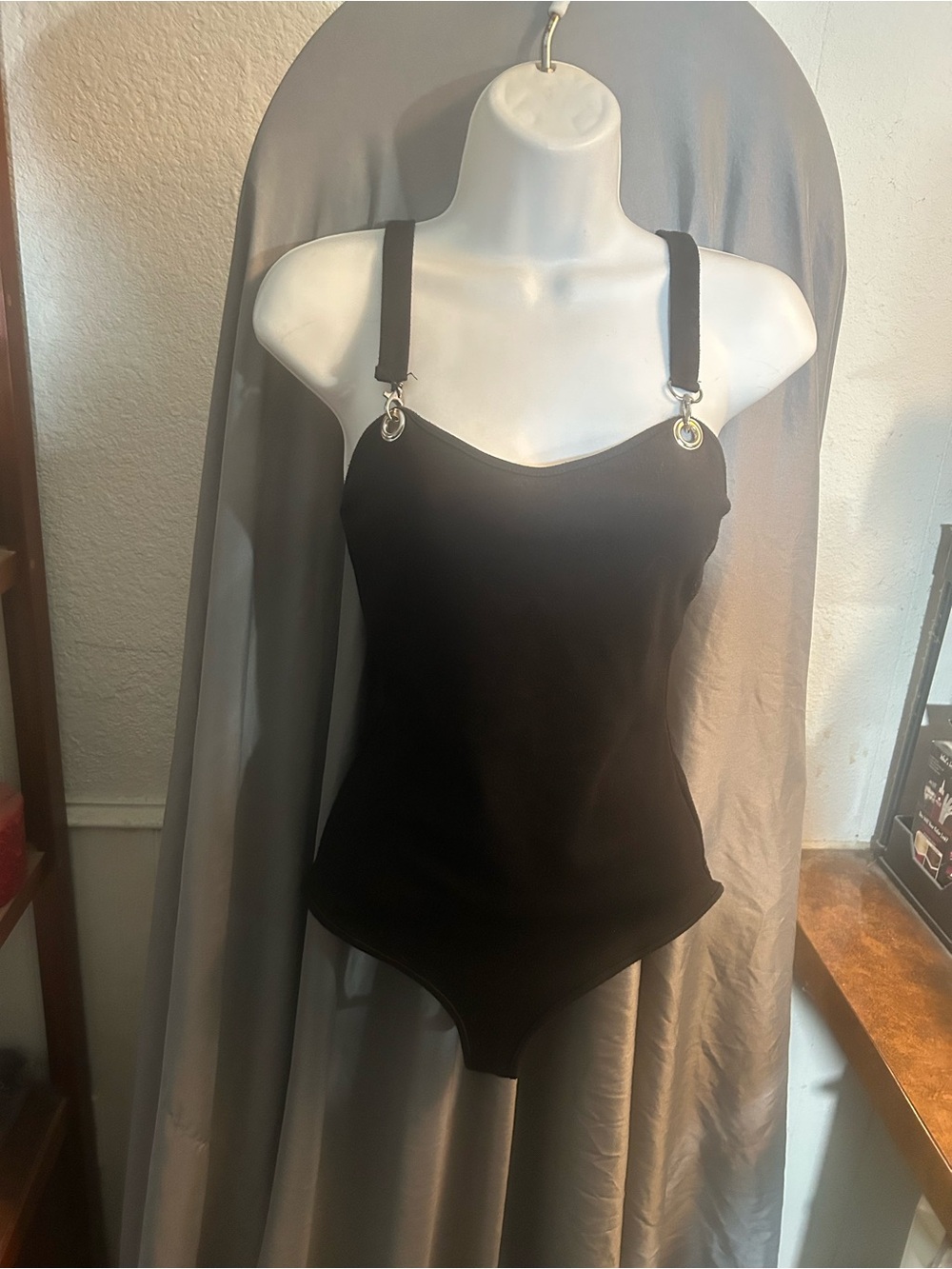 Forever 21 Black Ring-Detail Bandeau Bodysuit